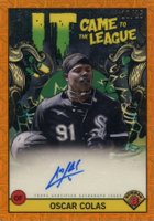 2022 Bowman Chrome Mega Box It Came to the League Autographs #OC Oscar Colas Orange Refractor Baseball Card