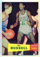 1996 Topps Finest Reprint #40 Bill Russell Refractor Basketball Card
