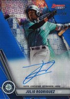 2019 Bowman's Best Best of 2019 Autographs #B19JR Julio Rodriguez Blue Refractor Baseball Card