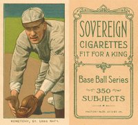1909 White Borders Sovereign #263 Ed Konetchy Glove Near Ground Baseball Card