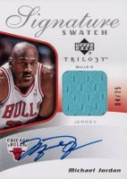 2005 Upper Deck Trilogy Signature Swatches #MJ Michael Jordan Basketball Card