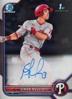 2022 Bowman Chrome Prospect Autographs #CPASMZ Simon Muzziotti Baseball Card