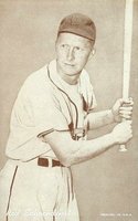 1947 Exhibits 1947-66 # Red Schoendienst Batting Baseball Card