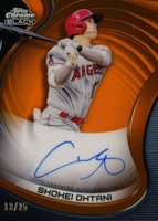 2022 Topps Chrome Black Autographs #SO Shohei Ohtani Orange Refractor Baseball Card