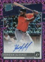2020 Panini Donruss Optic Rated Rookies Signatures #RRSYA Yordan Alvarez Pink Velocity Baseball Card