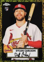 2021 Topps Chrome Platinum Anniversary #15 Dylan Carlson 70th Anniversary Black/Gold Refractor Baseball Card