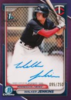 2024 Bowman Chrome Prospect Autographs #CPAWJ Walker Jenkins Purple Refractor Baseball Card