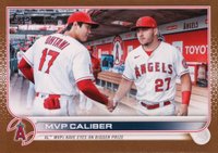 2022 Topps Update #US115 Mike Trout/Shohei Ohtani Gold Baseball Card