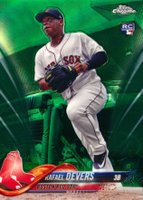 2018 Topps Chrome #25 Rafael Devers Coming Out of Dugout-Green Refractor Baseball Card