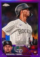 2023 Topps Chrome Update #USC91 Ezequiel Tovar Purple Refractor Baseball Card