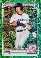 2020 Bowman Chrome Prospects #BCP139 Anthony Volpe Green Shimmer Baseball Card