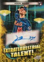 2023 Topps Cosmic Chrome Extraterrestrial Talent Autograph #KS Kodai Senga Gold Interstellar Baseball Card