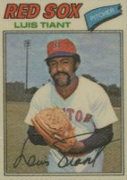1977 Topps Cloth Stickers #48 Luis Tiant Baseball Card