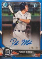 2018 Bowman Draft Chrome Draft Picks Autographs #CDAPM Parker Meadows Blue Refractor Baseball Card