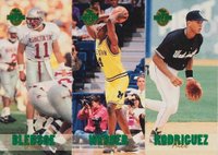 1993 Classic 4 Sport Tri-Cards # Alex Rodriguez/Chris Webber/Drew Bledsoe Baseball Card