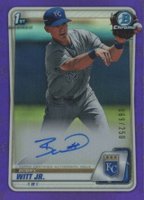 2020 Bowman Chrome Prospect Autographs #CPABWJ Bobby Witt Jr. Purple Refractor Baseball Card