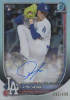 2025 Bowman Chrome Rookie Autographs #CRARS Roki Sasaki Refractor Baseball Card