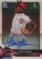 2018 Bowman Chrome Prospects Autographs #CPAHG Hunter Greene Baseball Card