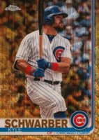 2019 Topps Chrome #111 Kyle Schwarber Gold Wave Refractor Baseball Card