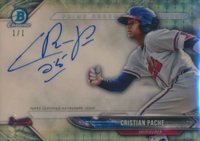 2018 Bowman Chrome Prime Signatures #PCSCP Cristian Pache Superfractor 1/1 Baseball Card