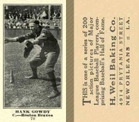 1916 Weil Baking Co. #70 Hank Gowdy Baseball Card