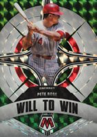 2022 Panini Mosaic Will to Win #WW6 Pete Rose Green Mosaic Baseball Card
