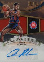 2022 Panini Select in Flight Signatures #IFSDRM Dennis Rodman Red Basketball Card