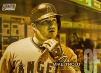 2018 Stadium Club Chrome #SCC48 Mike Trout Hand on Chin-Gold Minted Baseball Card