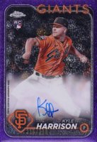2024 Topps Chrome Rookie Autographs #RAKH Kyle Harrison Purple Speckle Refractor Baseball Card