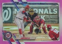 2021 Topps Chrome #150 Juan Soto Pink Refractor Baseball Card