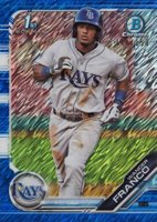 2019 Bowman Prospects Chrome #100 Wander Franco Blue Shimmer Baseball Card