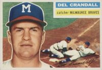 1956 Topps #175w Del Crandall White Back Baseball Card