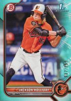 2022 Bowman Draft #BD168 Jackson Holliday Aqua Baseball Card