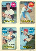 1969 Topps 4 in 1's # Stange/Sutton/Uhlaender/Rose Baseball Card