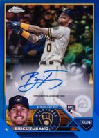 2023 Topps Chrome Update Autograph #ACBTU Brice Turang Blue Baseball Card
