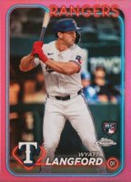 2024 Topps Chrome #122 Wyatt Langford Pink Refractor Baseball Card
