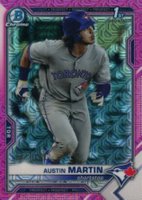 2021 Bowman Mega Box Chrome #BCP87 Austin Martin Pink Refractor Baseball Card