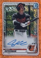2020 Bowman Chrome Prospect Autographs #CPAAR Adley Rutschman Orange Shimmer Baseball Card