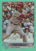 2022 Topps Chrome #19 Lars Nootbaar Aqua Refractor Baseball Card