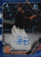 2019 Bowman Draft Chrome Draft Picks Autograph #CDAHB Hunter Bishop Blue Refractor Baseball Card