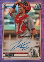 2020 Bowman Chrome Prospect Autographs #CPAIH Ivan Herrera Purple Refractor Baseball Card