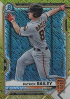 2021 Bowman Chrome Prospects #BCP230 Patrick Bailey Gold Shimmer Refractor Baseball Card
