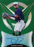 2019 Leaf Valiant Autographs  #BAWF1 Wander Franco Green Baseball Card