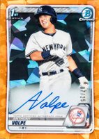 2020 Bowman Chrome Sapphire Edition Autographs #BSPAAV Anthony Volpe Orange Baseball Card