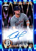 2024 Topps Chrome Rookie Autographs #RAAL Andre Lipcius Blue Raywave Baseball Card