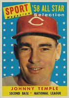 1958 Topps #478 Johnny Temple All-Star Baseball Card