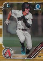 2019 Bowman Draft #BDC125 Corbin Carroll Chrome-Gold Refractor Baseball Card