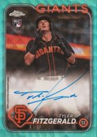 2024 Topps Chrome Rookie Autographs #RATF Tyler Fitzgerald Aqua Wave Baseball Card
