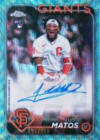 2024 Topps Chrome Update Chrome Baseball Update Series Autographs #ACLM Luis Matos Aqua Wave Baseball Card