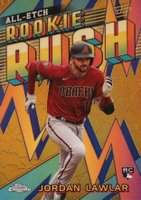 2024 Topps Chrome Chrome All Etch Rookie Rush #13 Jordan Lawlar Gold Refractor Baseball Card
